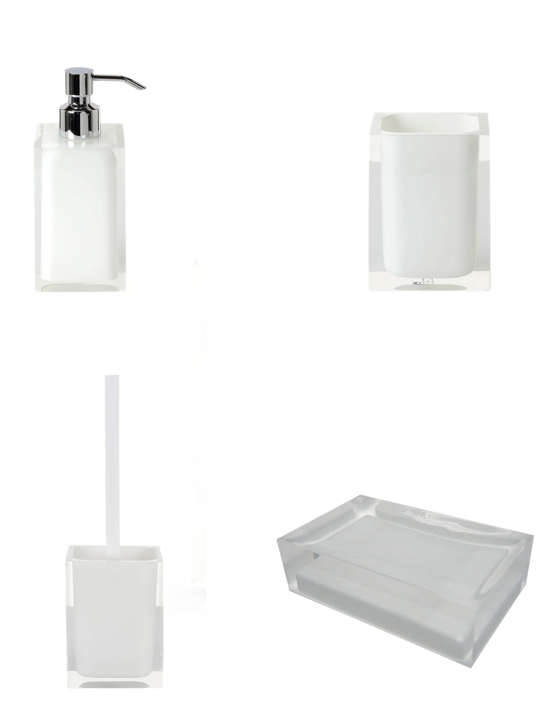 Set da 4 accessori d' appoggio GEDY linea Rainbow bianco