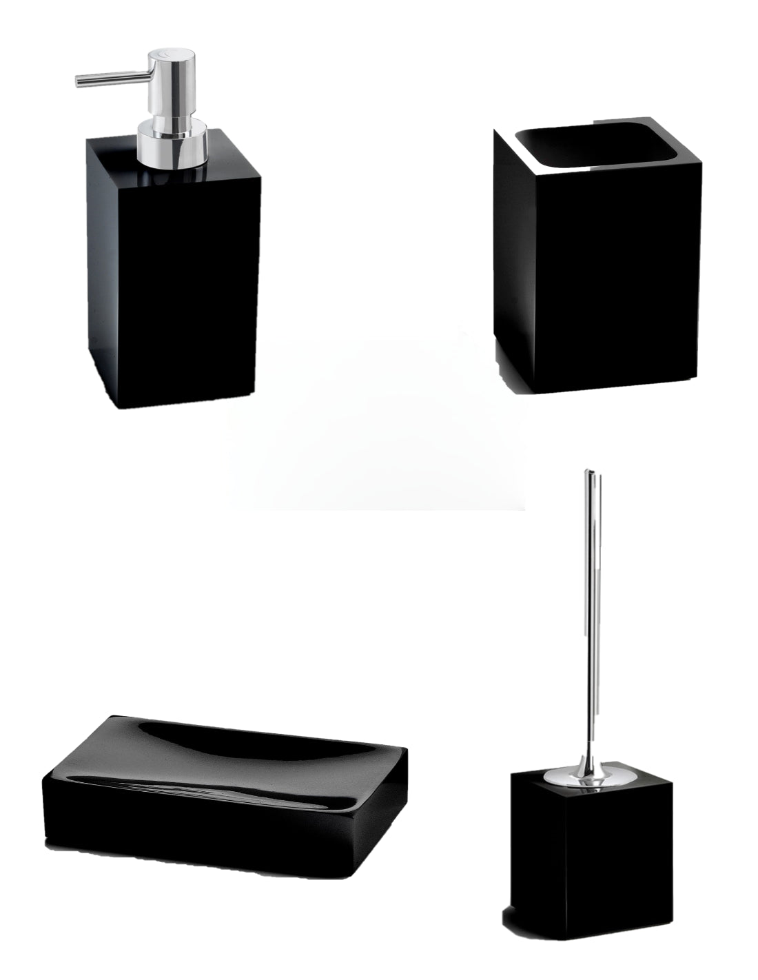 Set da 4 accessori d' appoggio GEDY linea Sofia nero matt