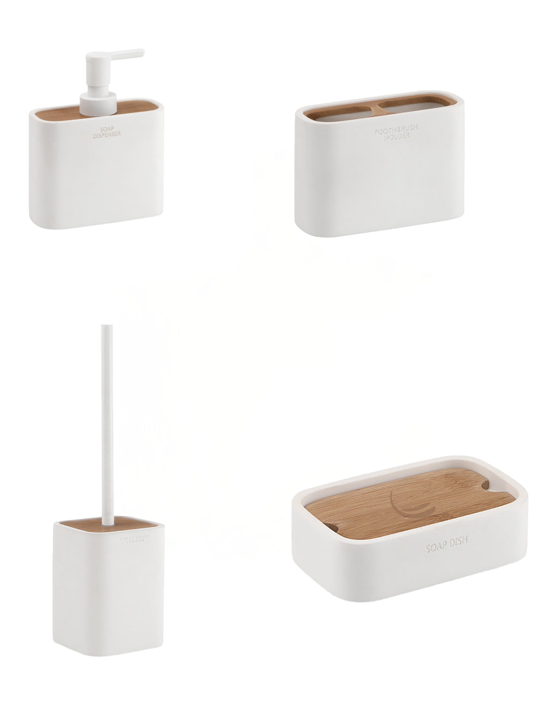 Set da 4 accessori d' appoggio GEDY linea Ninfea bianco matt