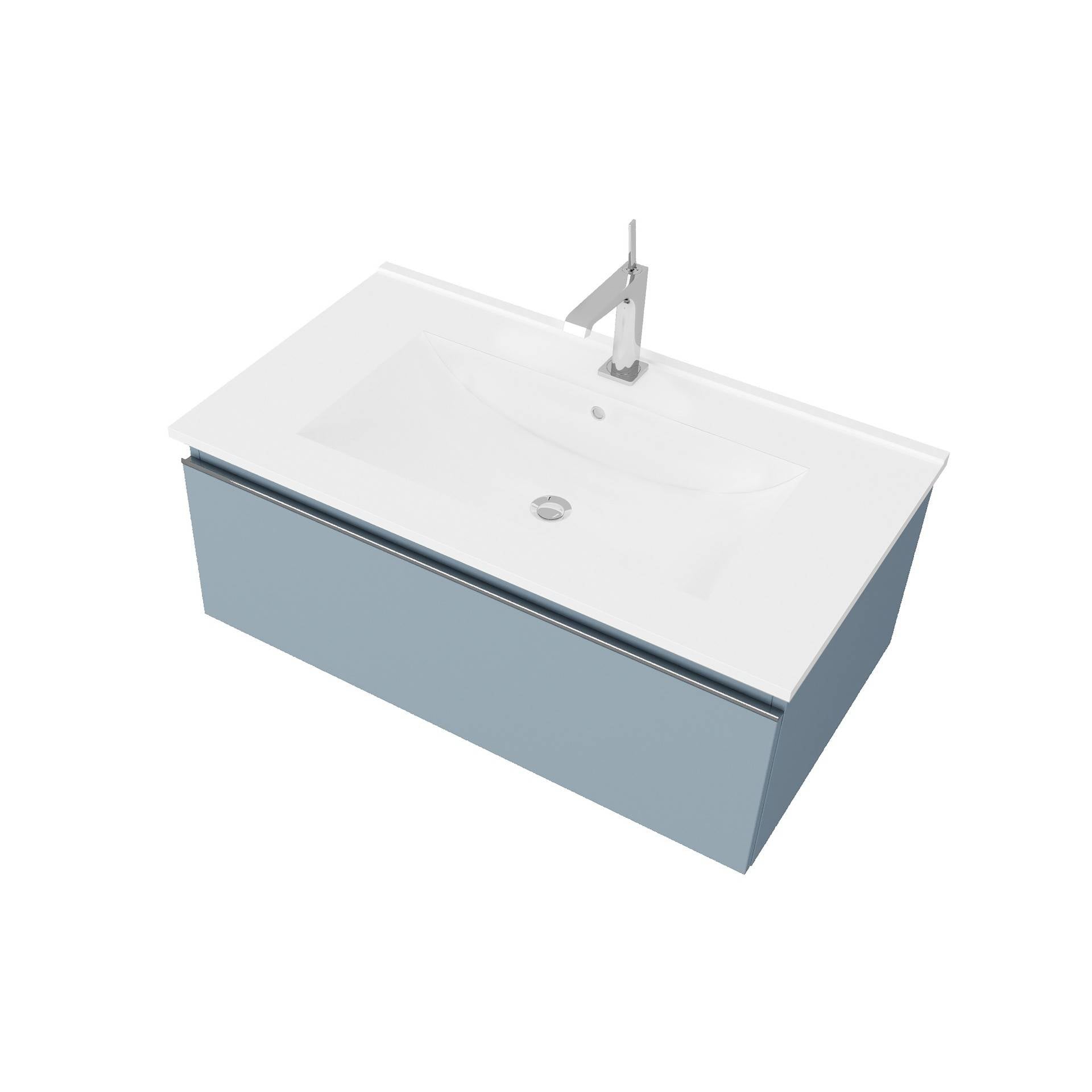 Mobile da bagno sospeso da 81cm colore blu