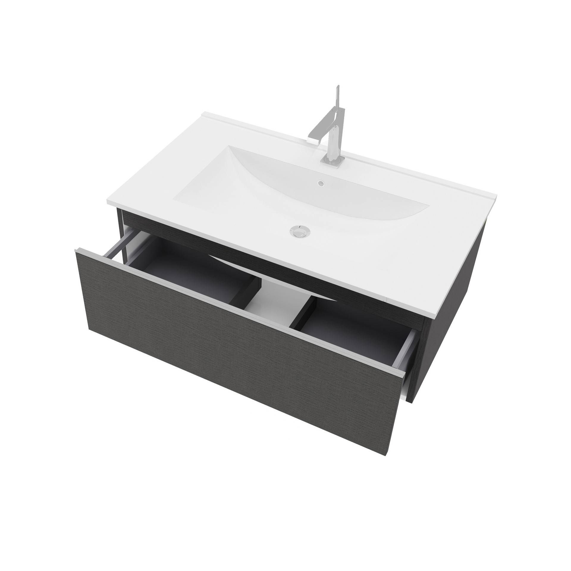 Mobile da bagno sospeso da 81cm colore lino