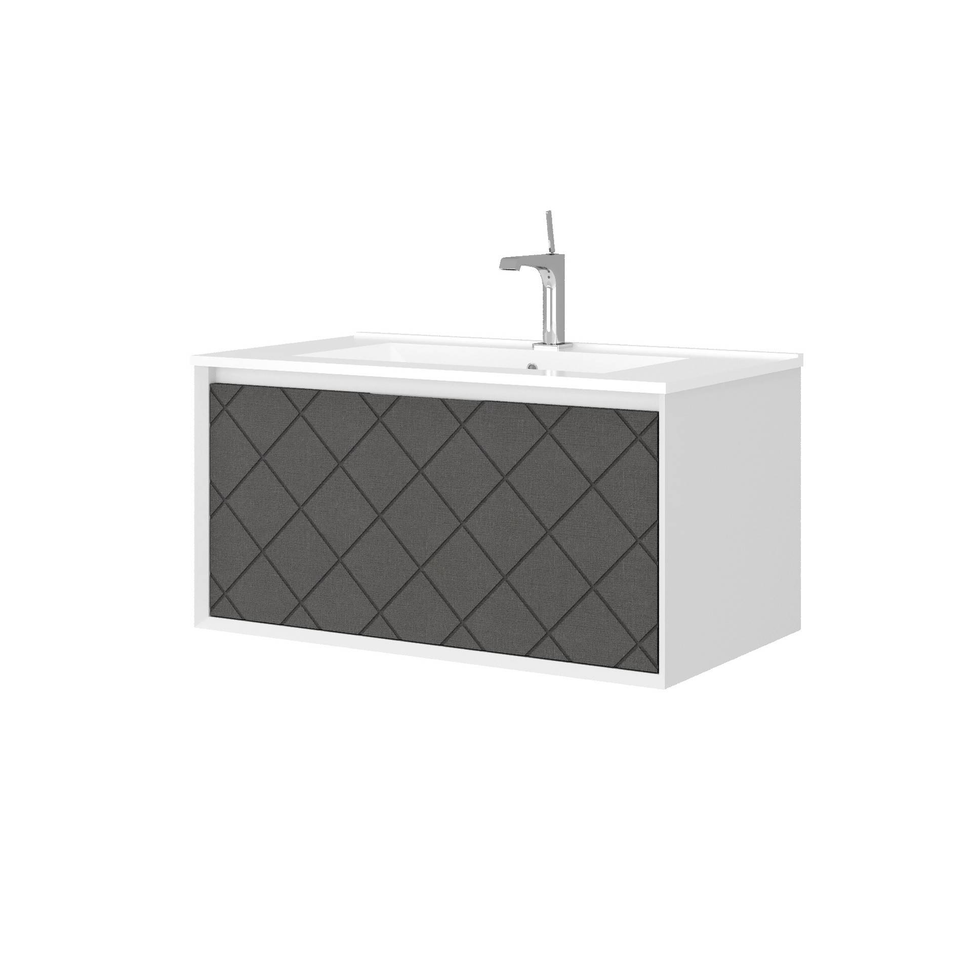 Mobile da bagno sospeso L 81 x H 32 x P 47 cm colore lino