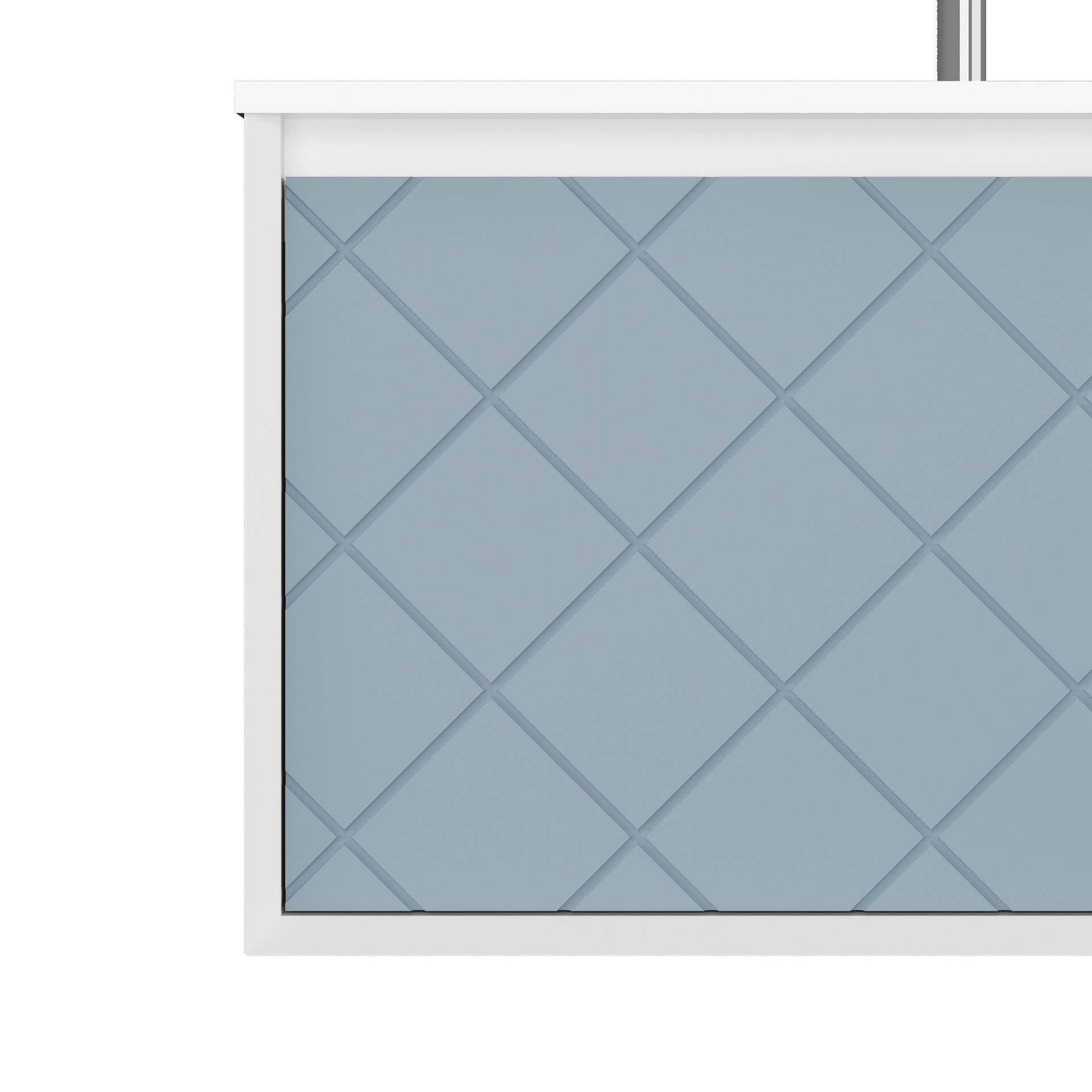 Mobile da bagno sospeso da 81cm colore blu pastello