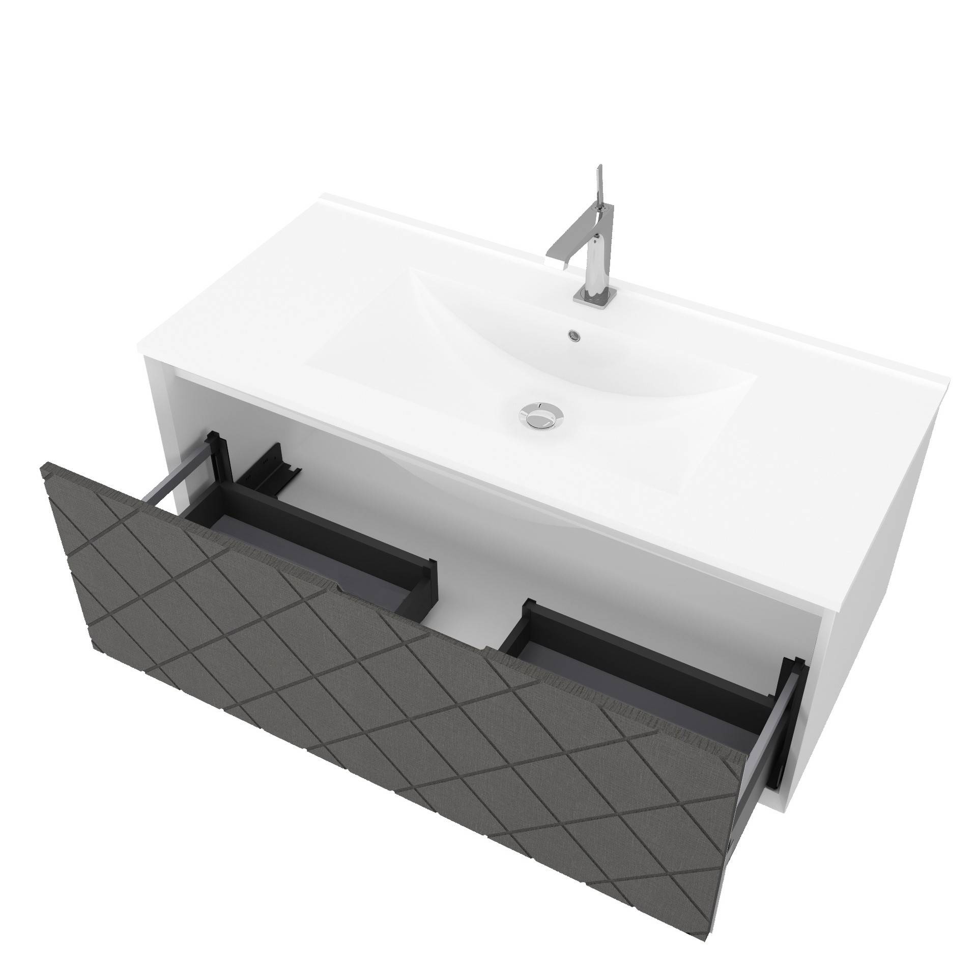 Mobile da bagno sospeso da 101cm colore lino