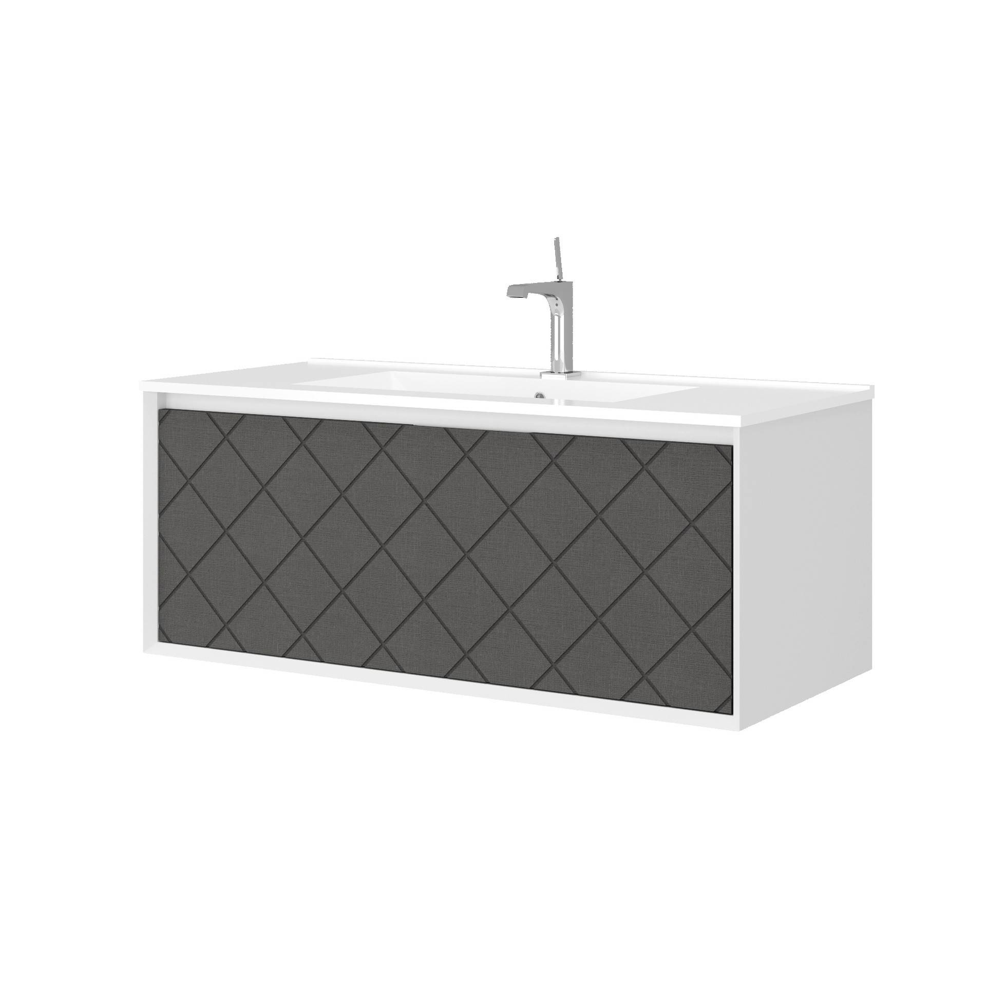 Mobile da bagno sospeso da 101cm colore lino
