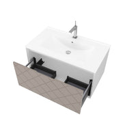 Mobile da bagno sospeso da 81cm colore cappuccino lucido