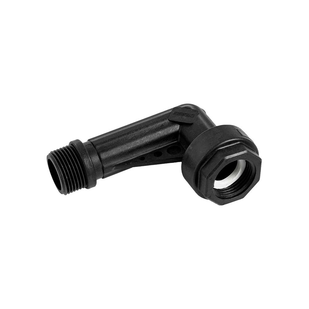 Raccordo curvo in plastica M/F con bocchettone per presscontrol 1" — Italtecnica