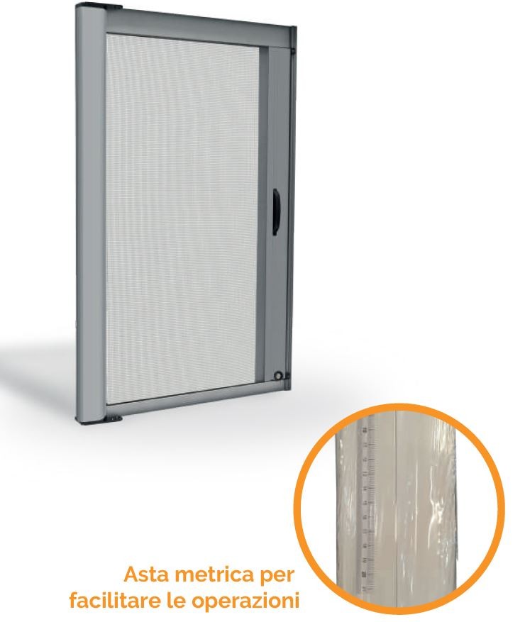 Zanzariere a rullo per finestre 120x170 cm con cassonetto da 42 mm bianca