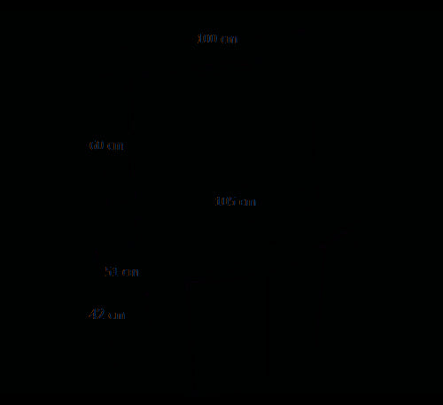 Mobile bagno 3 ante da 104cm lavabo in resina e specchio con lampada led