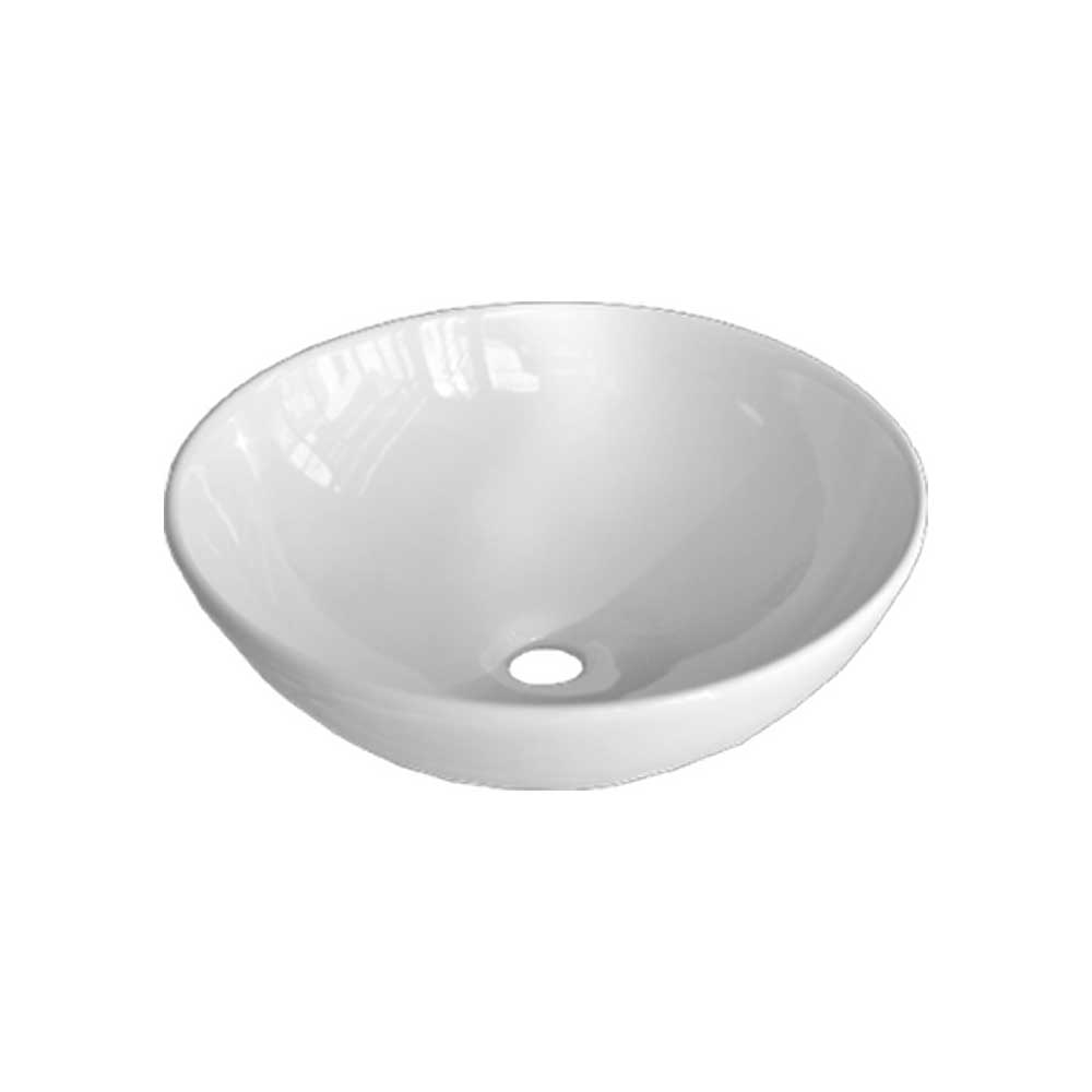 Lavabo da appoggio tondo Milan ceramica bianca