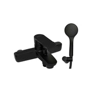 Miscelatore vasca esterno Nove nero opaco + set doccia — Paini