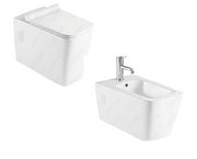 Sanitari sospesi Rimless vaso bidet e sedile in ceramica bianca