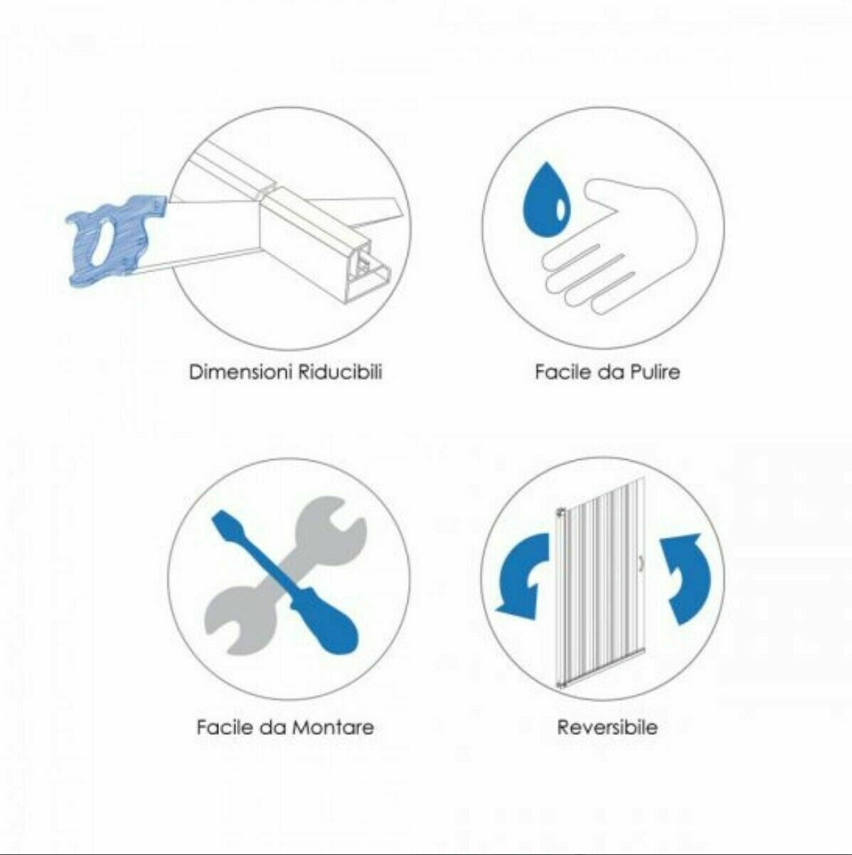 Box doccia Luna 70x70 cm pvc apertura a soffietto angolare