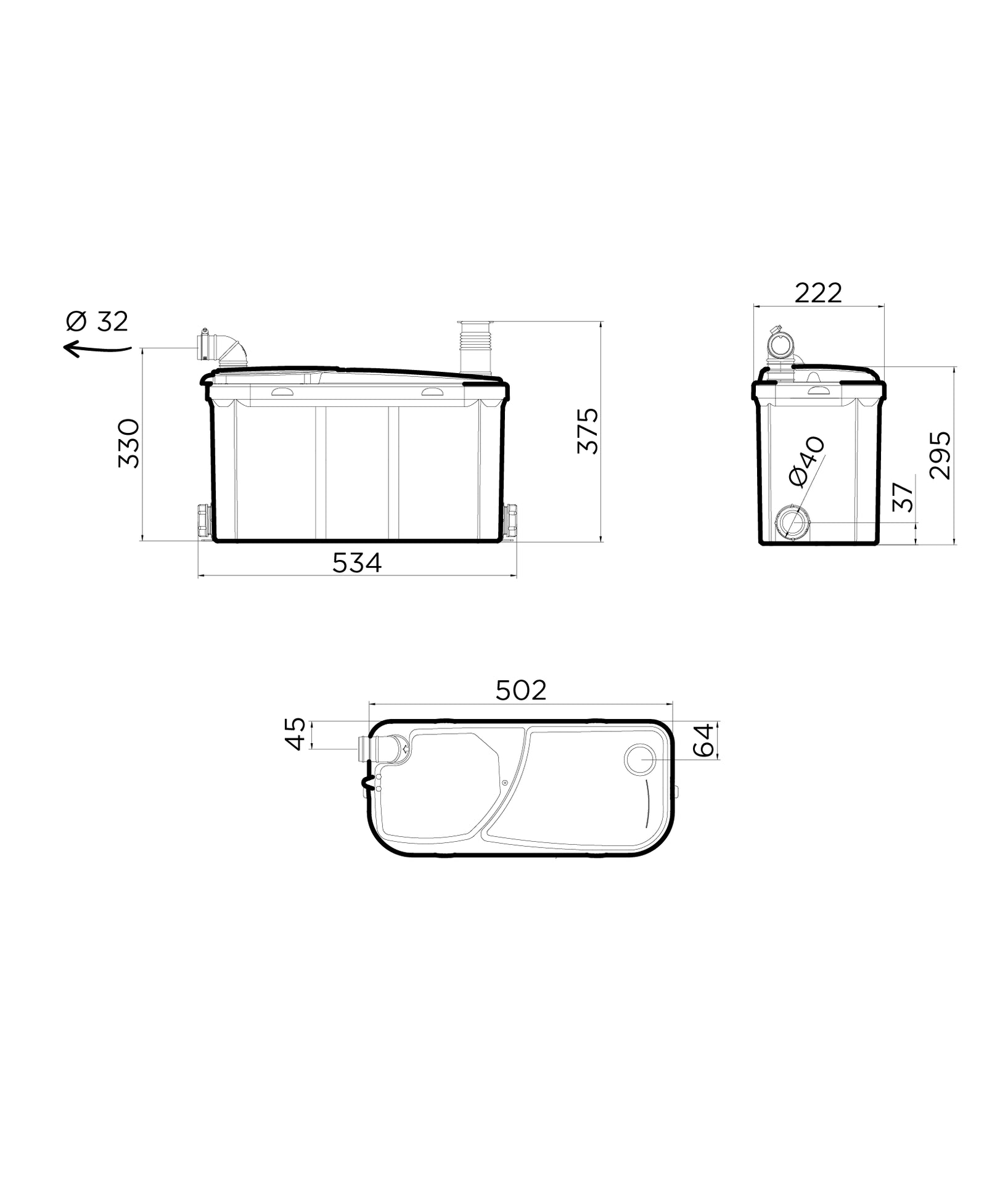 Trituratore pompa acque grigie SFA Watersan 20 ad uso intensivo