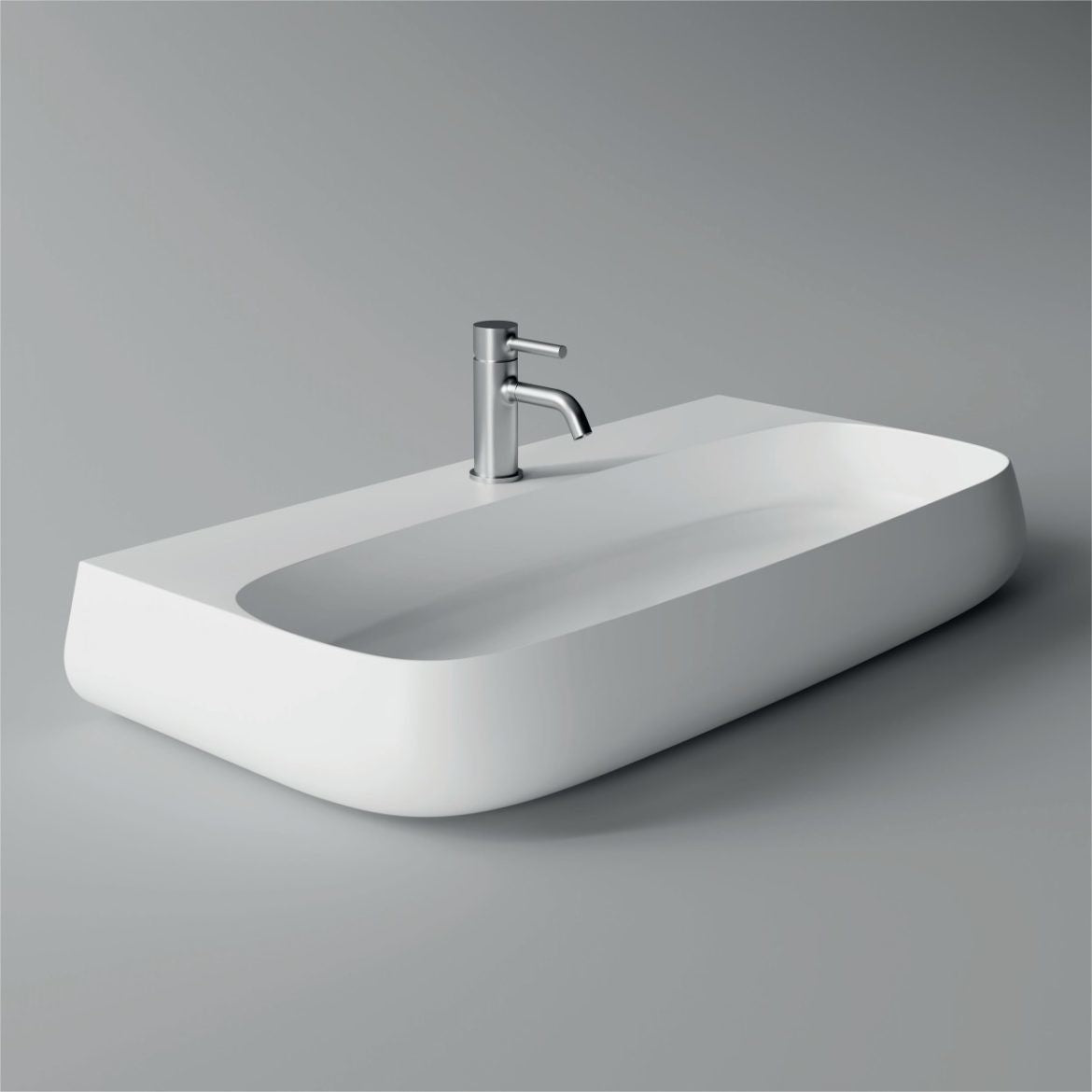 Lavabo da appoggio in ceramica Bianco lucido 90 x 45 cm Serie NUR Alice ceramica