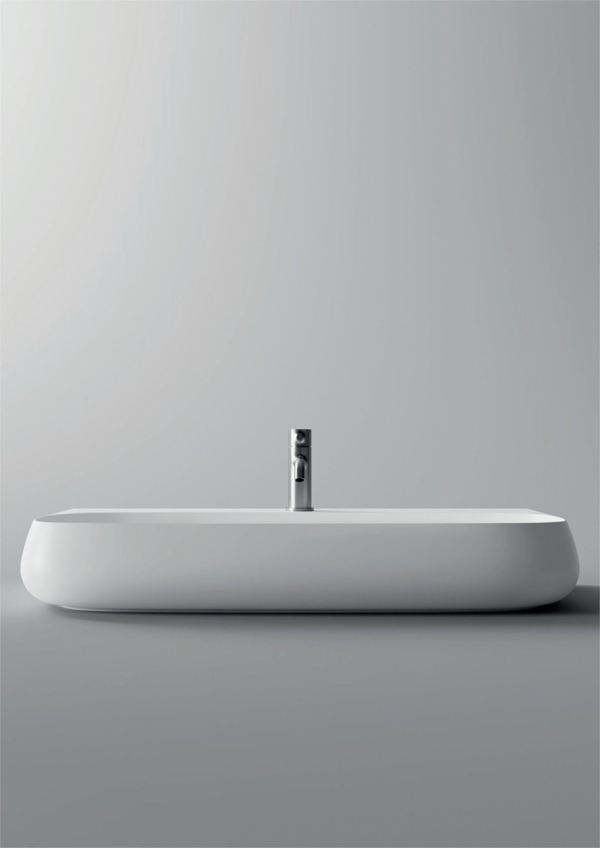 Lavabo da appoggio in ceramica Bianco lucido 90 x 45 cm Serie NUR Alice ceramica