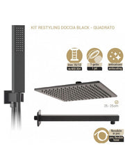 Kit Restyling Doccia Quadro nero opaco quadrato metaform