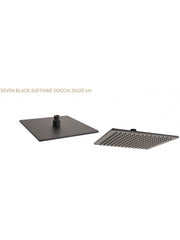 Soffione Doccia Quadro 20x20 Nero Opaco mod.seven meteform