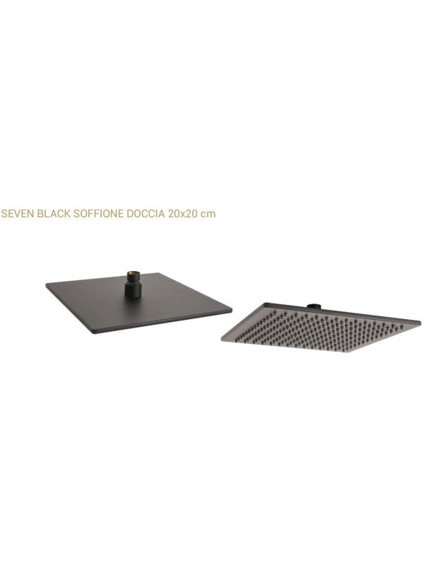 Soffione Doccia Quadrato Nero Opaco 30x30 Mod. Seven metaform