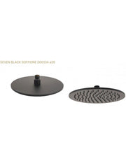 Soffione Doccia Tondo D.20 Acciaio Inox Nero Opaco SEVEN Metaform