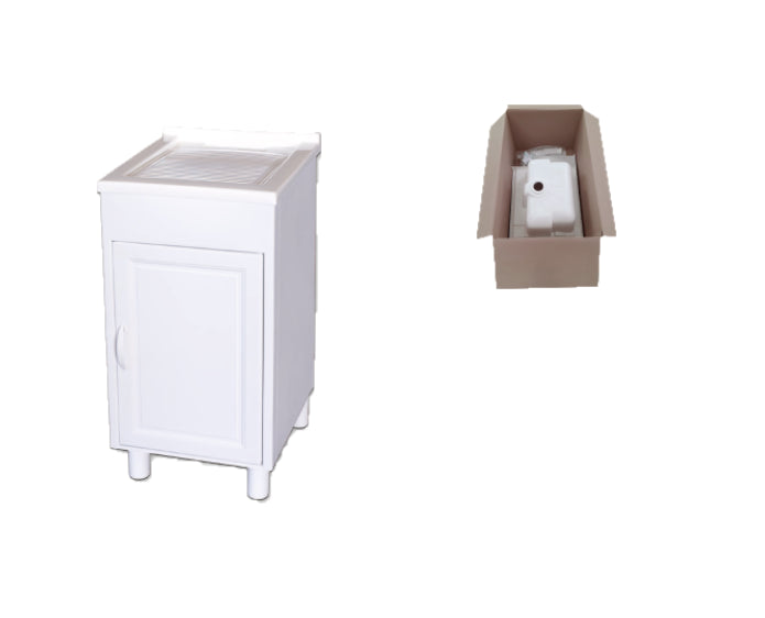 Lavatoio 50x50 completo di sifone, maniglie e piano di lavaggio in resina da esterno