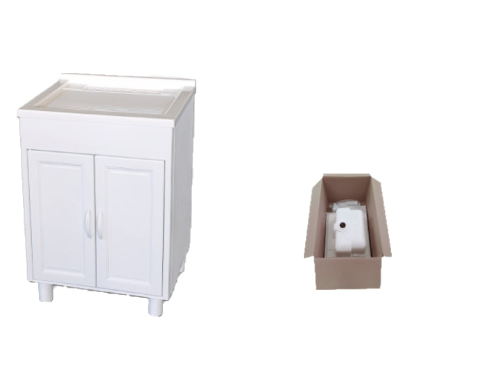 Lavatoio 60x60 completo di sifone, maniglie e piano di lavaggio in resina da esterno