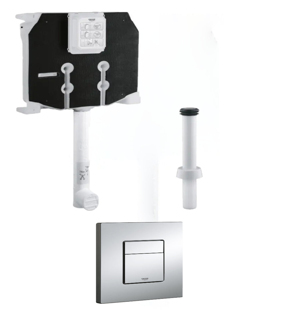 Cassetta scarico GROHE con canotto d'innesto e placca CROMO