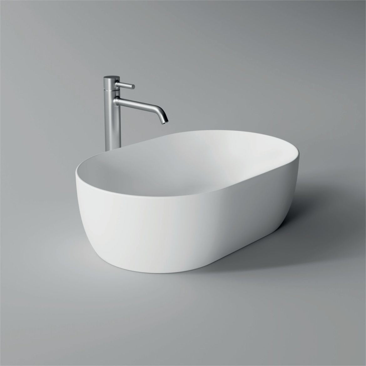 Lavabo d'appoggio ovale 55×35 Alice Ceramica Serie Unica