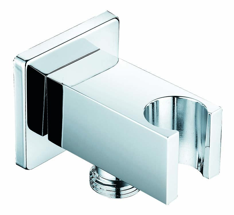 Kit doccia quadrato con soffione e braccio cromato diam.20x20