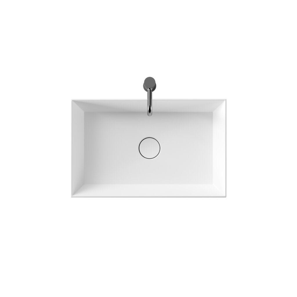 Lavabo Spy appoggio cm. 60x37 rettangolare in ceramica bianco