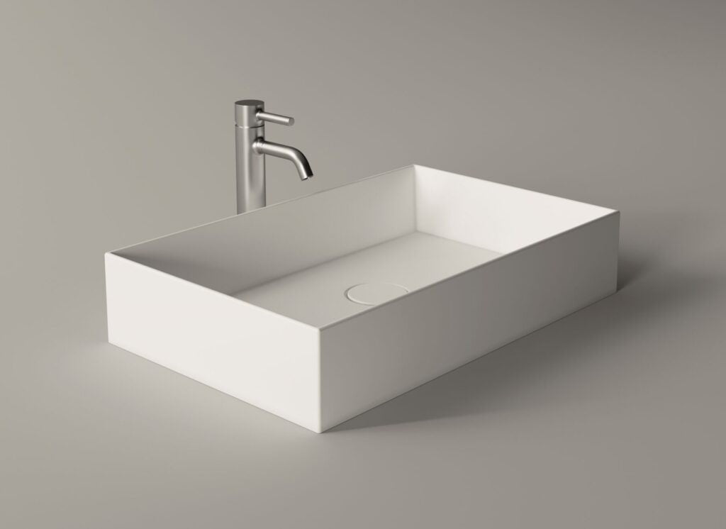 Lavabo Spy appoggio cm. 60x37 rettangolare in ceramica bianco