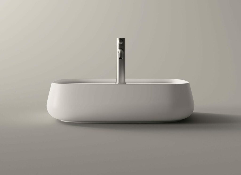 Lavabo da appoggio in ceramica Bianco lucido 60 x 45 cm Serie NUR Alice ceramica