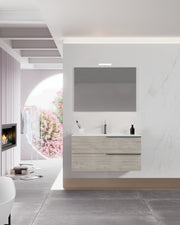 Mobile bagno sospeso Symphony 100 cm con due cassetti legno nordico