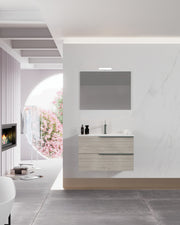 Mobile bagno sospeso Symphony 80 cm con due cassetti legno nordico