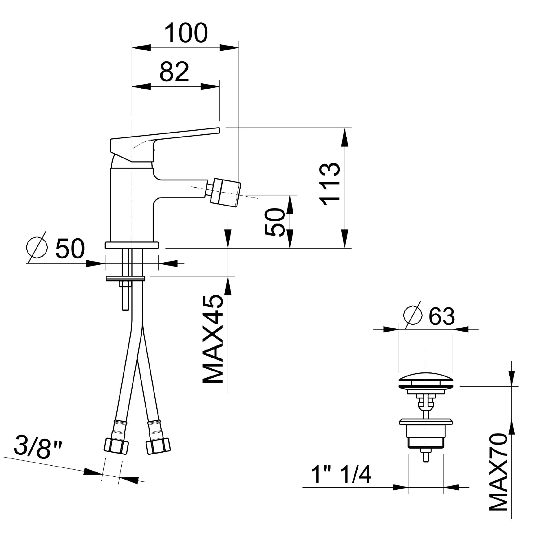 Miscelatore Monocomando bidet cromato - FUNKY