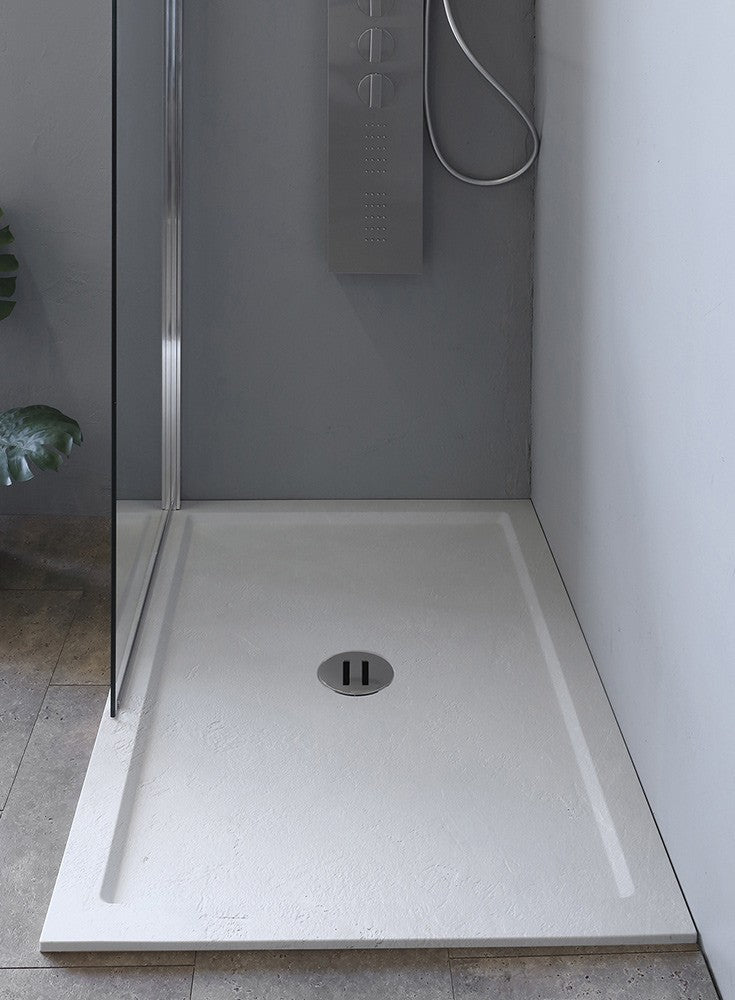 Piatto doccia Super slim 1,2 cm ardesia bianco 80x100