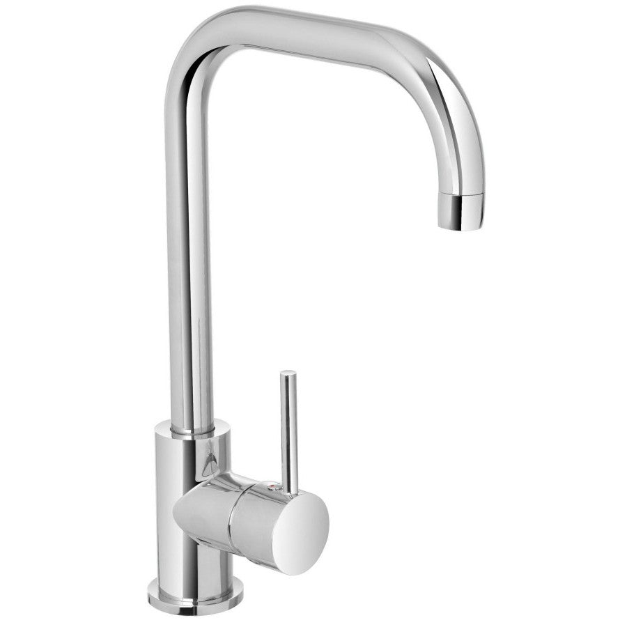 Miscelatore a canna alta ottone cromato leva monocomando serie kitchen