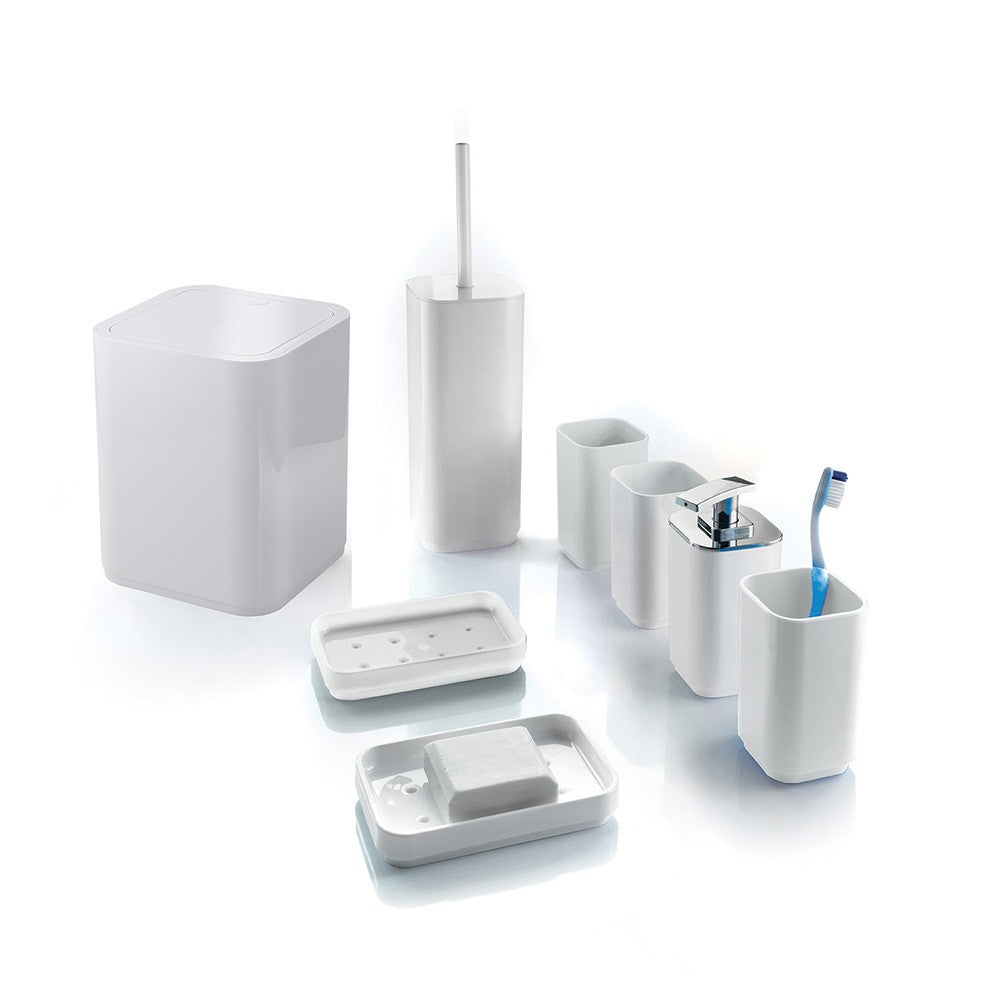 Dosasapone d' appoggio GEDY linea Seventy in resina colore Bianco