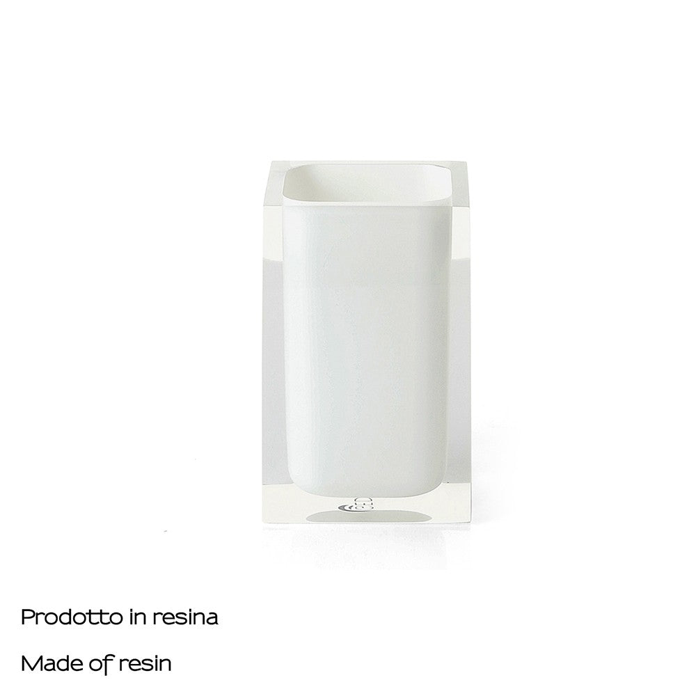 Portaspazzolini d' appoggio GEDY linea Rainbow in resina colore Bianco