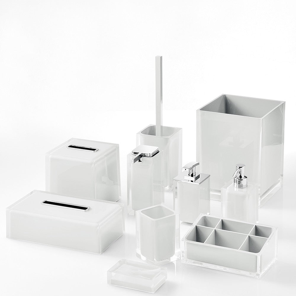 Portaspazzolini d' appoggio GEDY linea Rainbow in resina colore Bianco