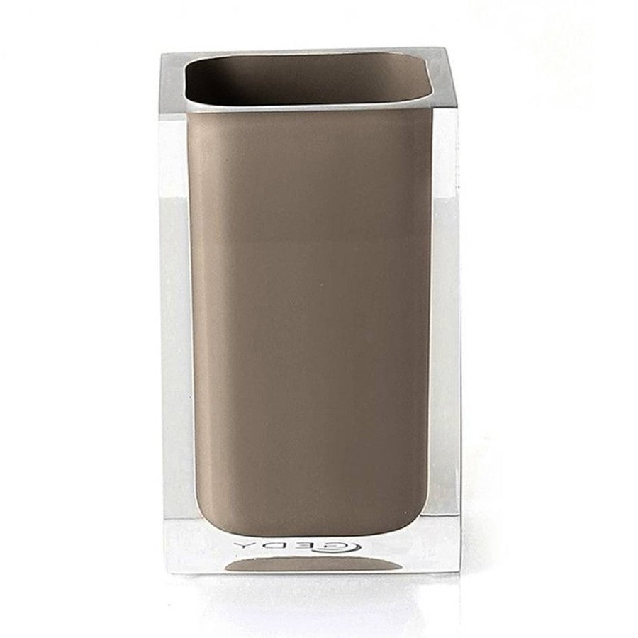 Portaspazzolini d' appoggio GEDY linea Rainbow in resina colore Tortora