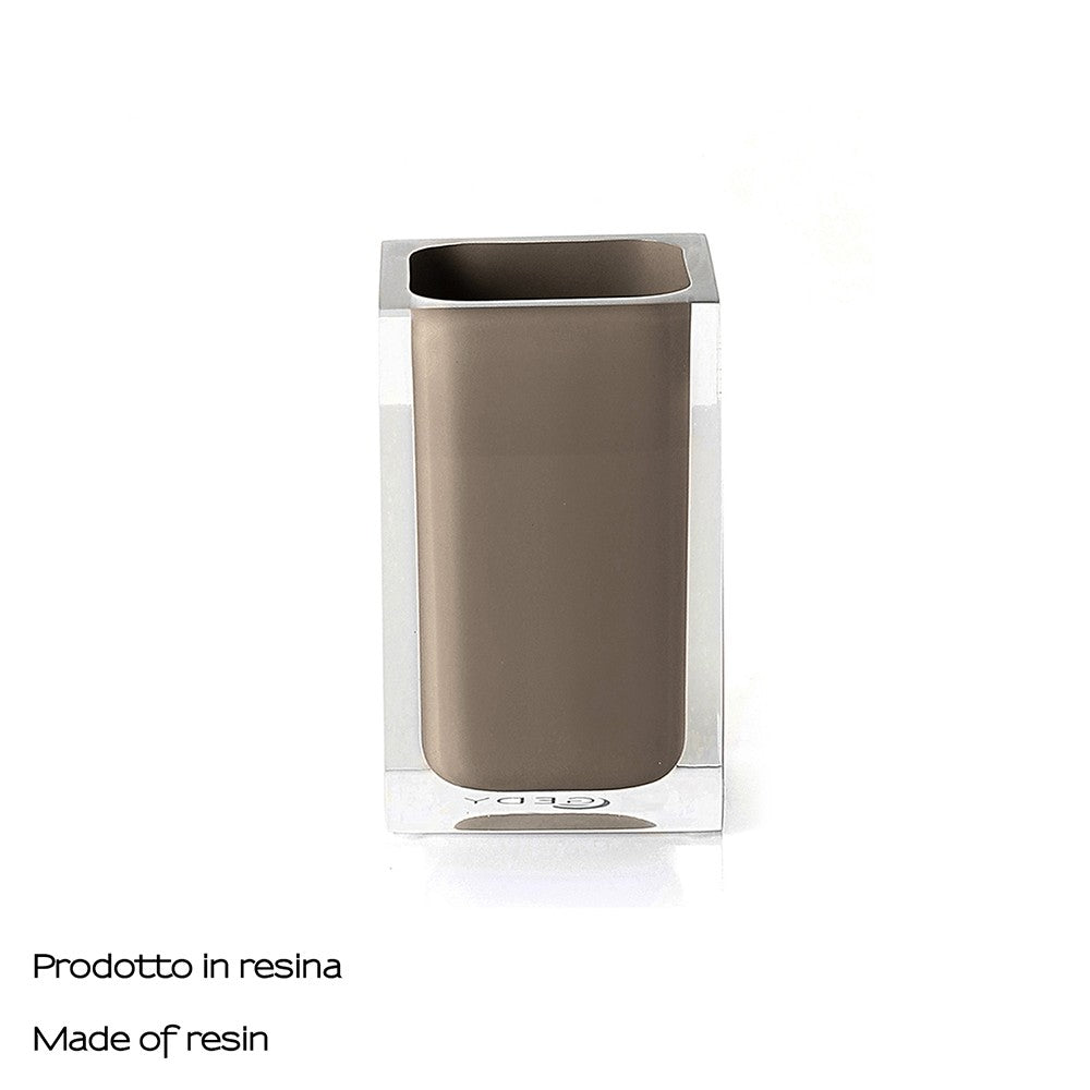 Portaspazzolini d' appoggio GEDY linea Rainbow in resina colore Tortora