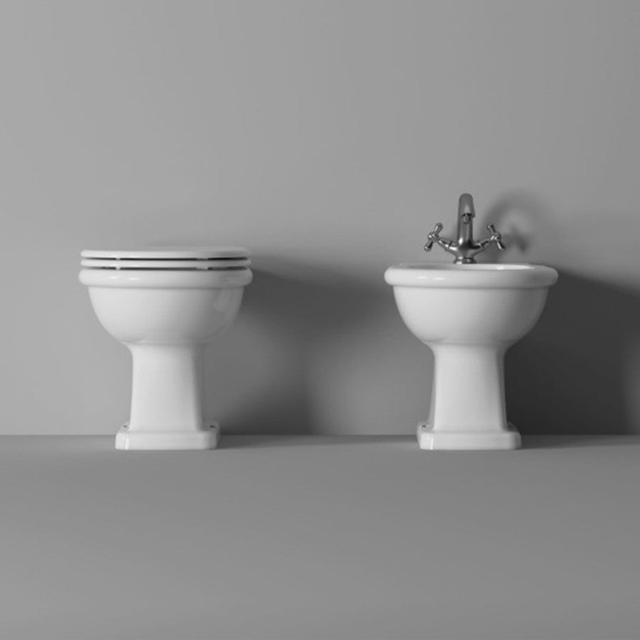 Sanitari tradizionali in ceramica linea BOHEME vaso+bidet+coprivaso Alice Ceramica scarico a pavimento