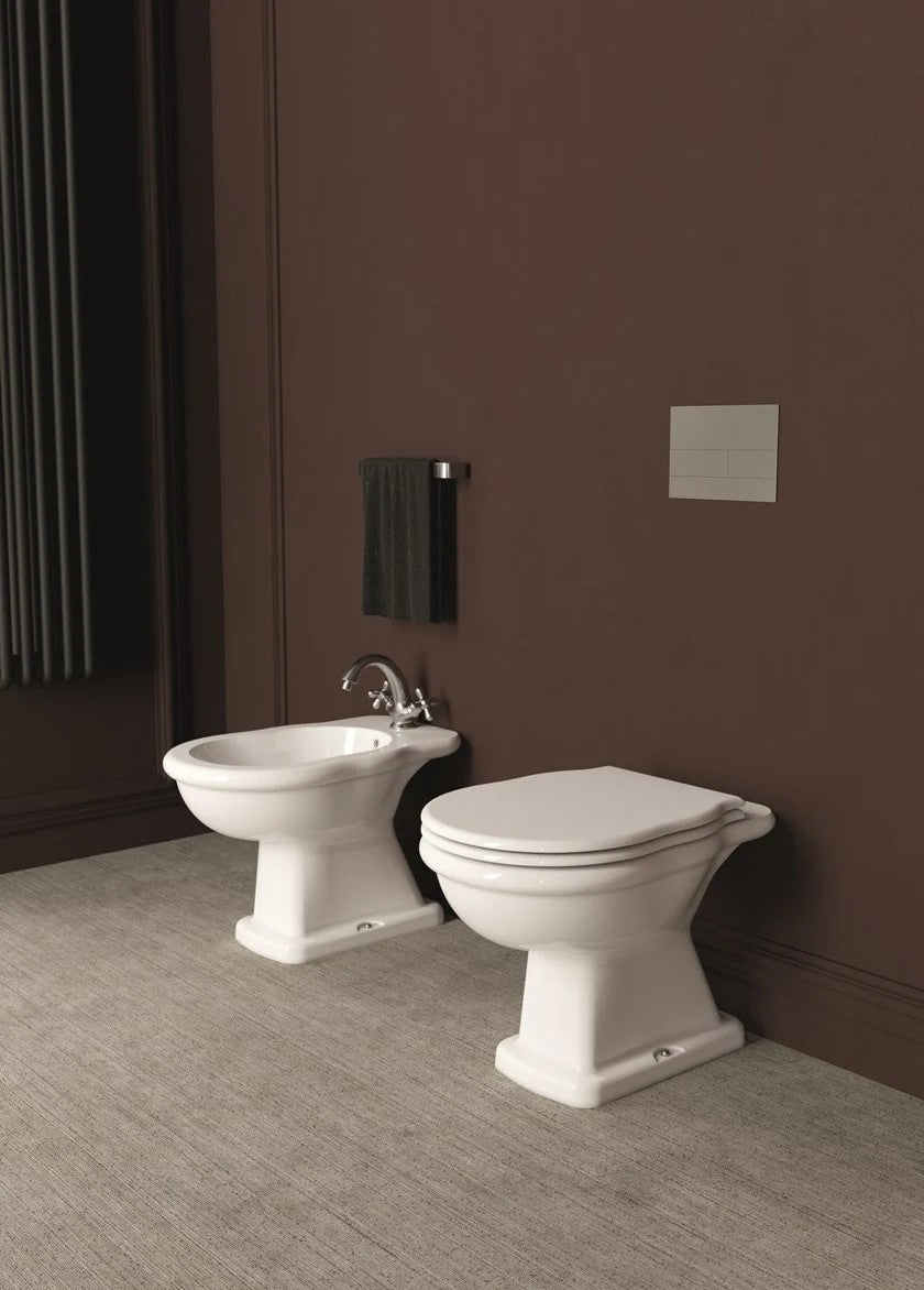 Sanitari tradizionali in ceramica linea BOHEME vaso+bidet+coprivaso Alice Ceramica scarico a pavimento