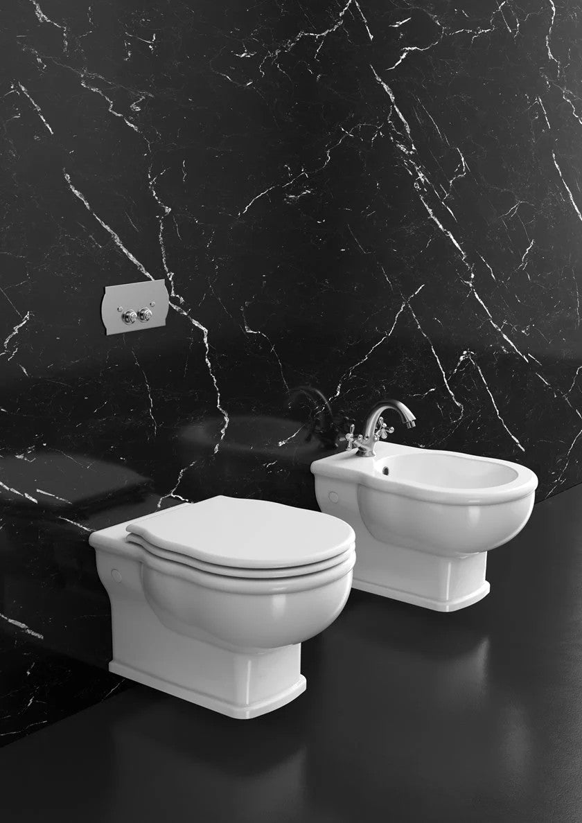 Sanitari in ceramica linea BOHEME vaso+bidet+coprivaso SOFT CLOSE sospesi Alice Ceramica