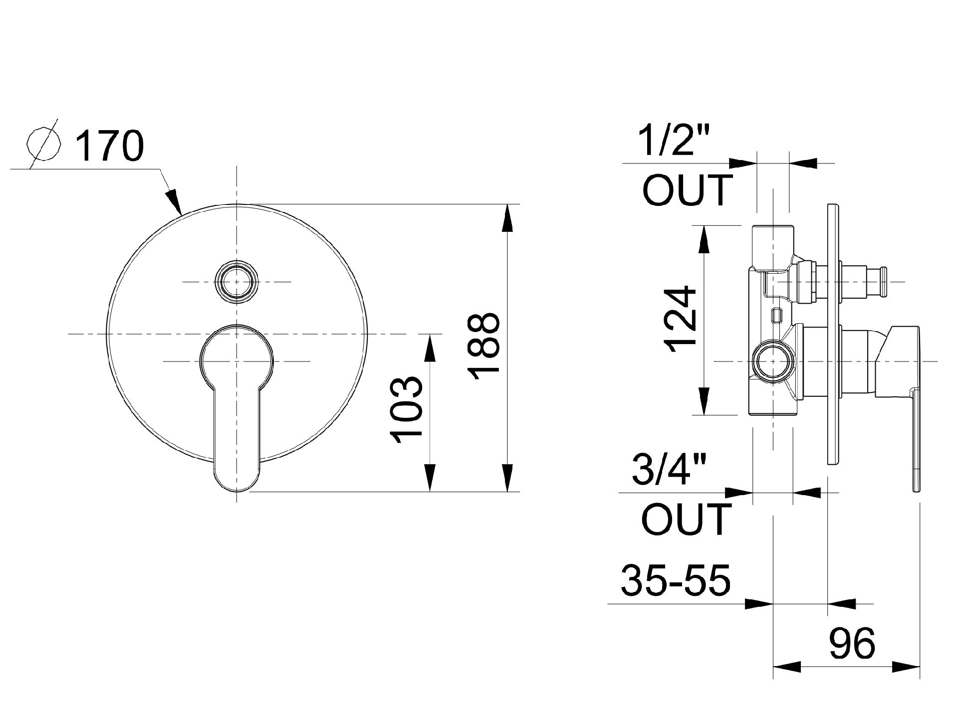 Miscelatore Doccia Incasso Con Deviatore Automatico Cromato - Funky