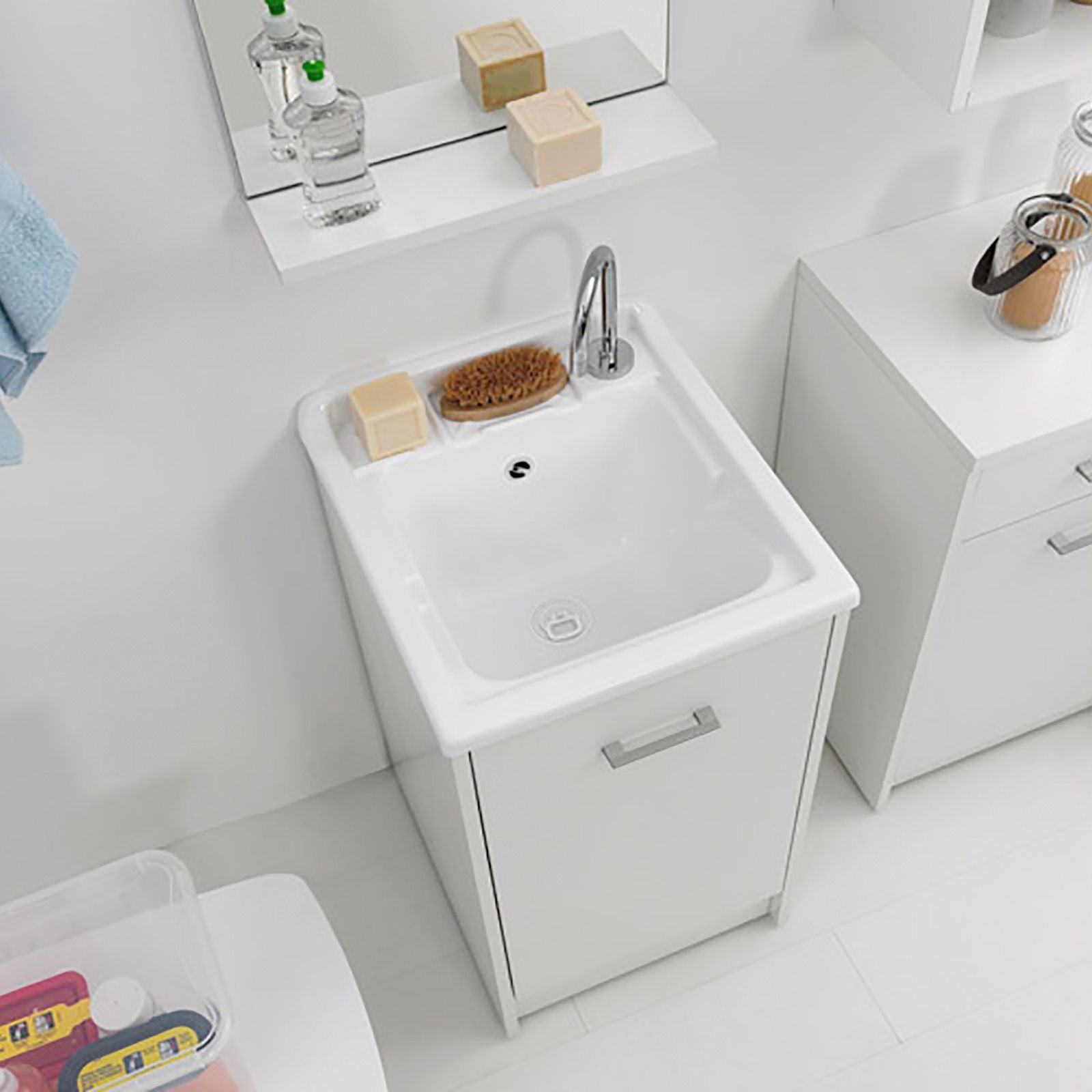 Lavatoio Lavapanni Domestica Colavene 45X50X86h cm con vasca e mobile contenitore