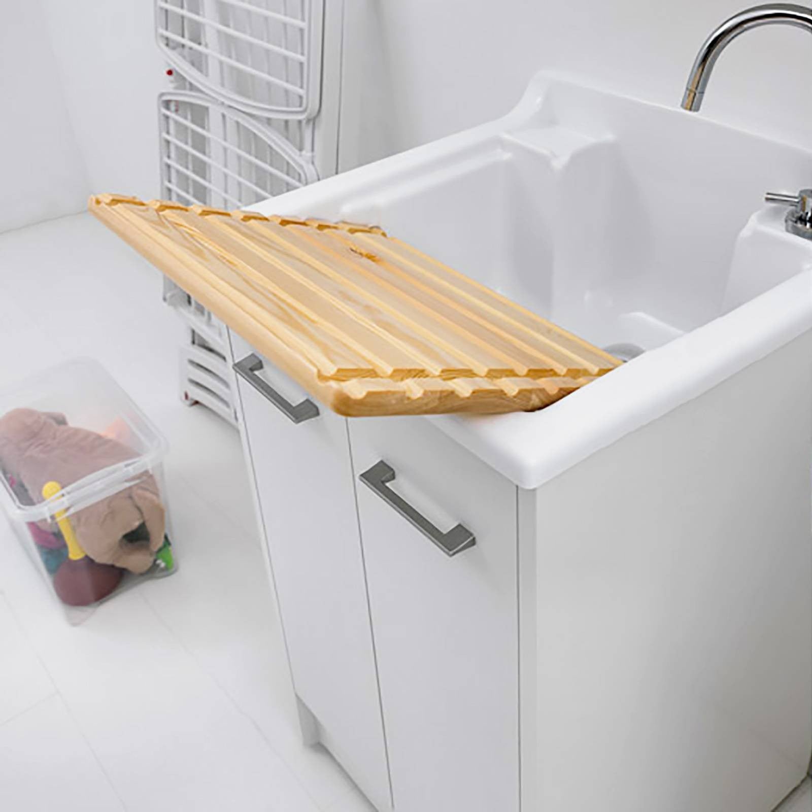 Lavatoio Lavapanni Domestica Colavene 50X50X86h cm con vasca e mobile contenitore