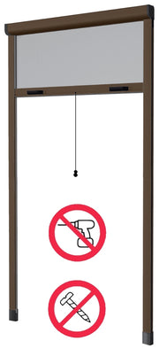 Zanzariera avvolgibile verticale 100 x 250 cm colore marrone con fissaggio ad espansione