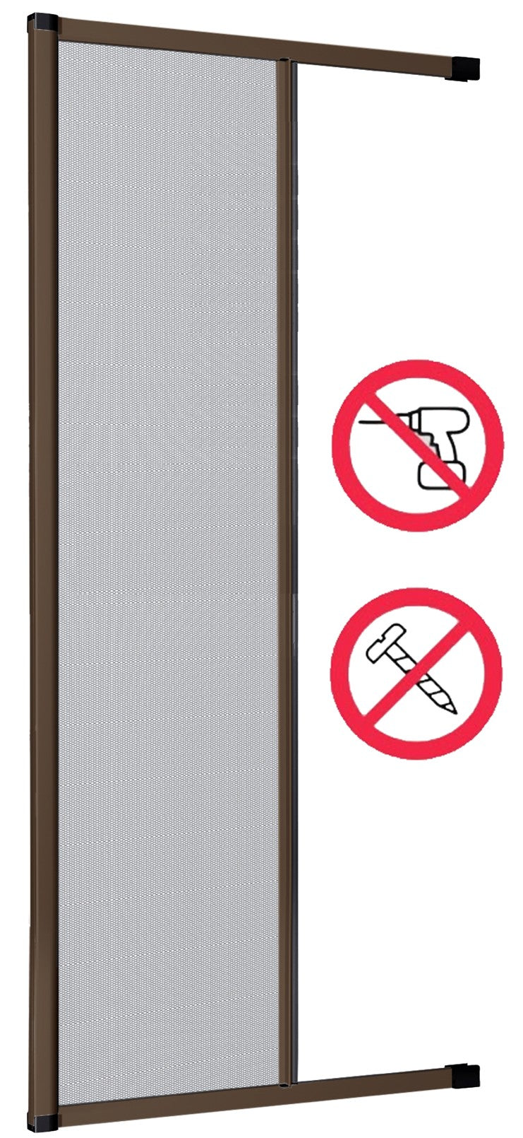 Zanzariera avvolgibile laterale cm 250 x 160 colore marrone con fissaggio ad espansione